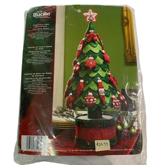Bucilla 86113 Christmas Tree Centerpiece Felt Home Decor 2008 NEW Sealed - Picture 2 of 6